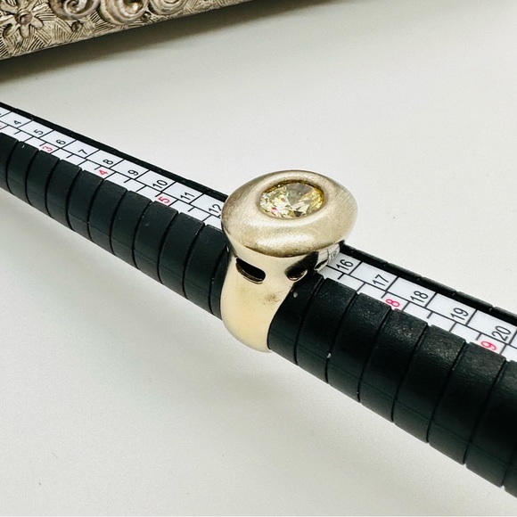 🔥 Modernist Vintage Champagne CZ Sterling Ring - Picture 16 of 17